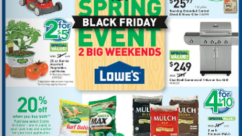 Lowe's 'Spring Black Friday' Circular Front Page